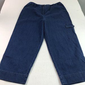 Apple Seed Women’s Blue Denim Cropped Jeans w Pockets Sz 12 NEW